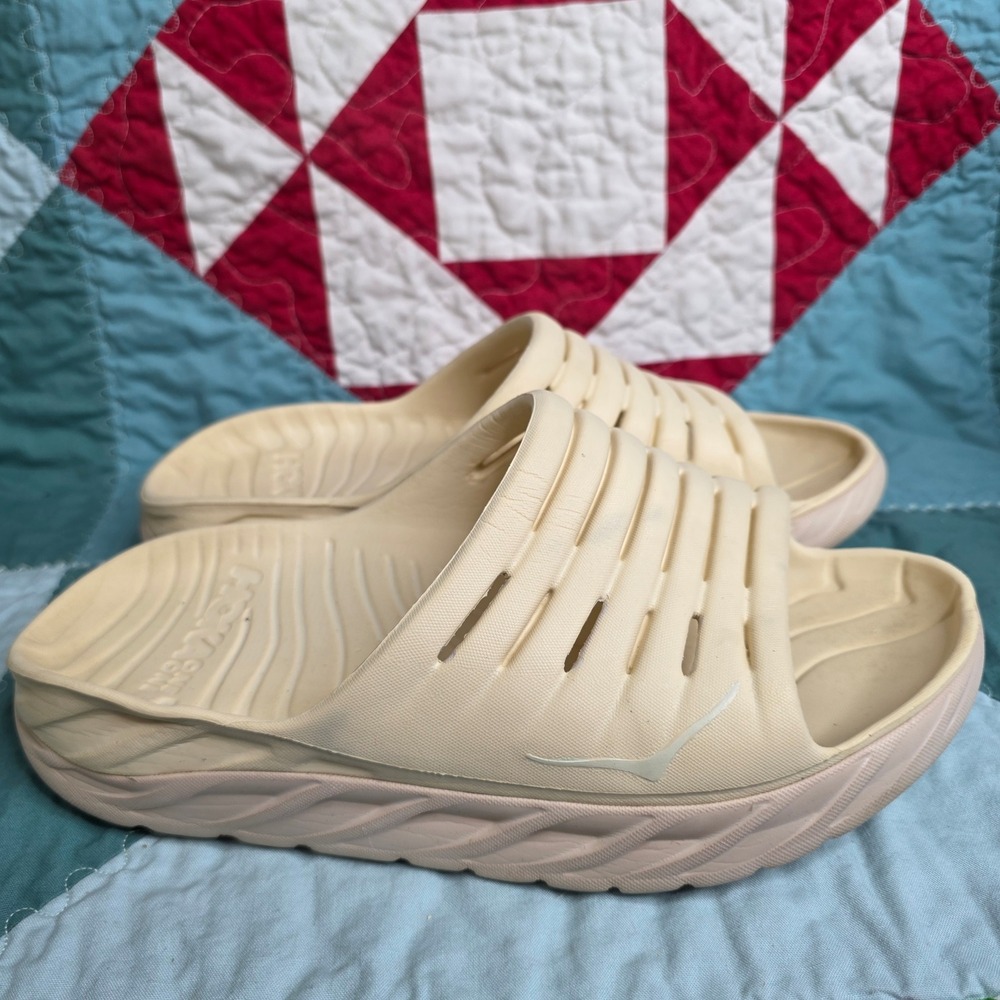 Hoka One One Ora Recovery Slide 2 Cream Mens 8 Womens 10 Comfort Sandal - Picture 3 of 8